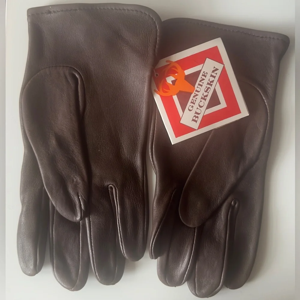 Vintage Genuine Deerskin Gloves By Mid-Western Sport Togs Size 7 Women